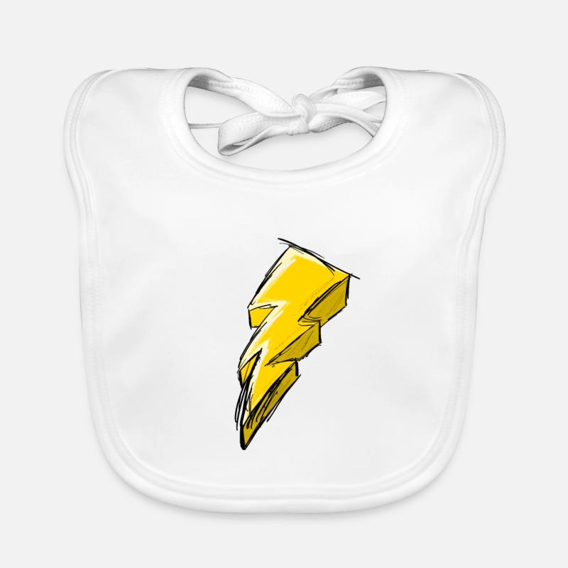 électricité - Bavoir bio Bébé - blanc