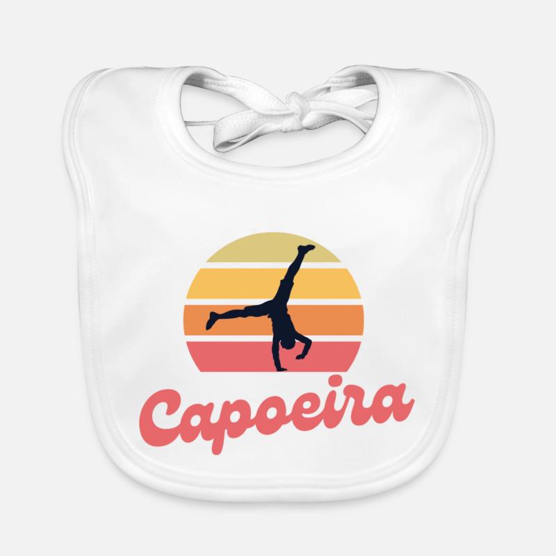 Capoeira au coucher du soleil - Bavoir bio Bébé - blanc