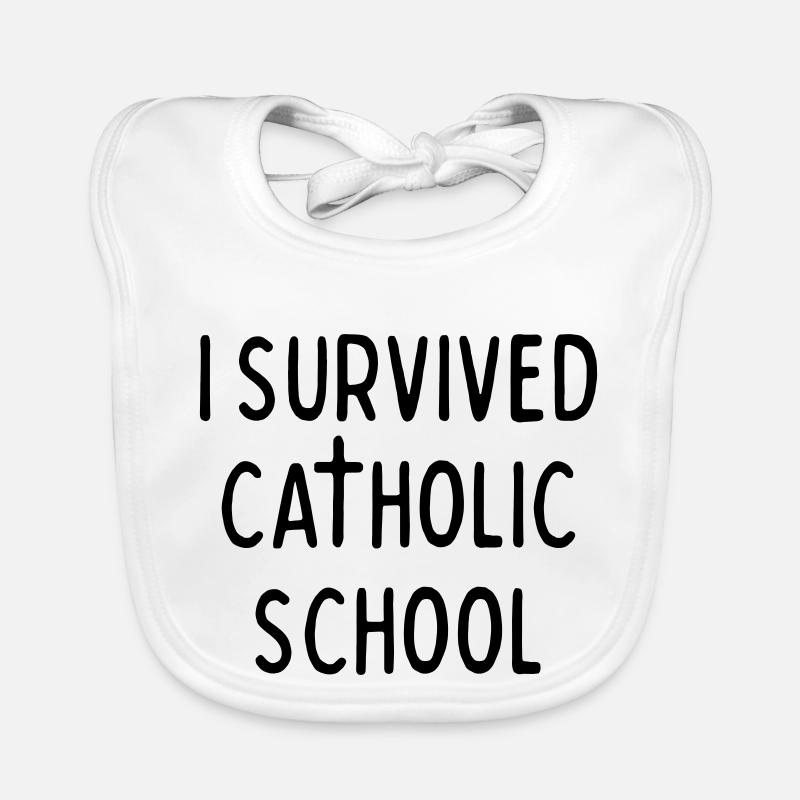 I SURVIVED CATHOLIC SCHOOL Organic Baby Bibs