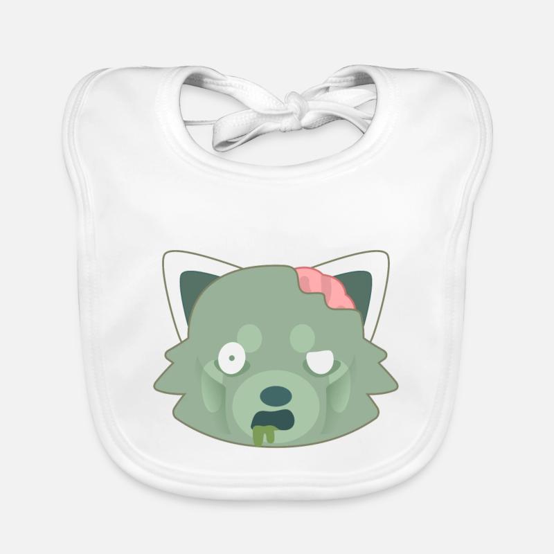 Red panda disguised as a zombie for Halloween Organic Baby Bibs
