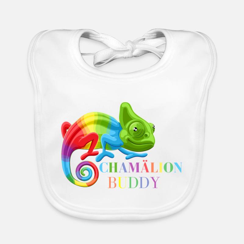 Chameleon, colorful chameleon lizards Organic Baby Bibs
