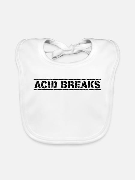 Acid Breaks - Baby Bio-Lätzchen - Weiß - Vorne
