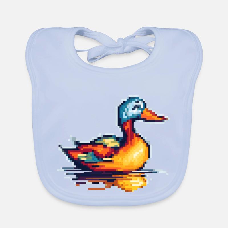 Petit canard dans les graphiques à pixels rétro 8 bits Bavoir bio Bébé