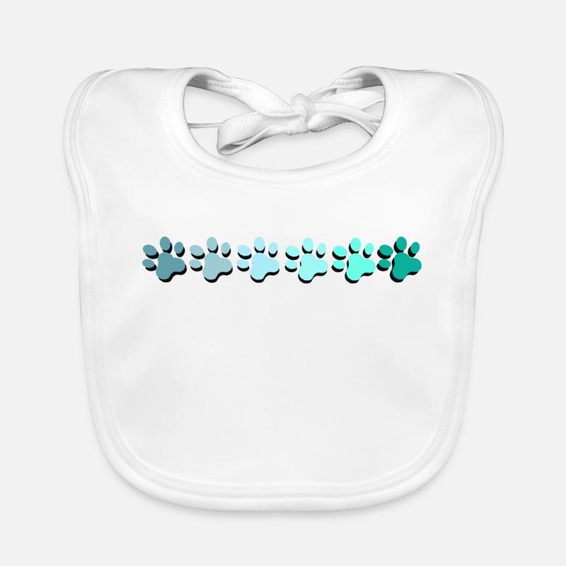 Conception abstraite d’empreinte de patte dans les couleurs de la mer Bavoir bio Bébé