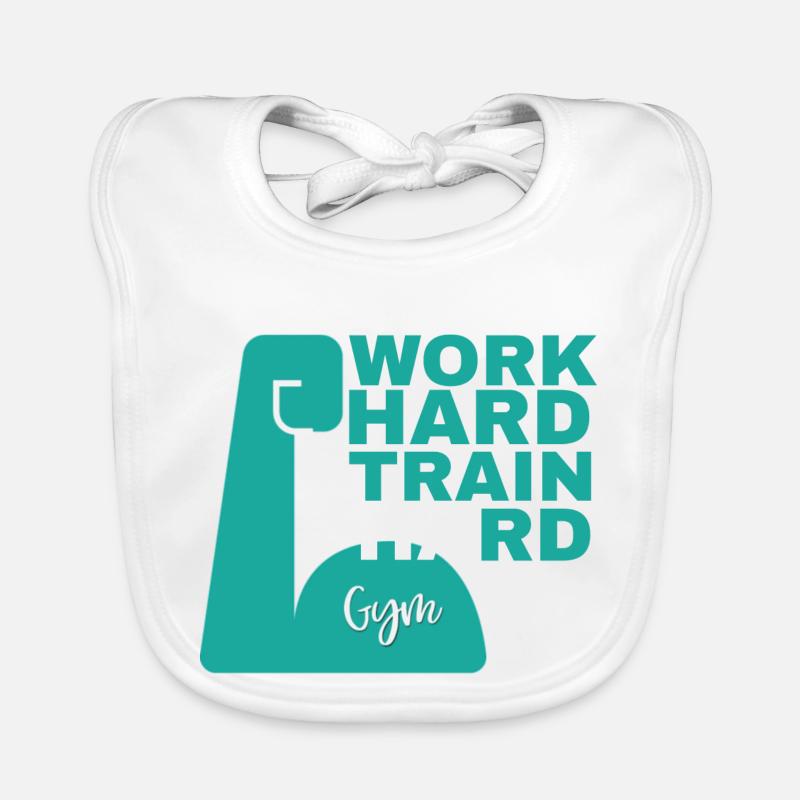 work hard train hard Baby Bio-Lätzchen