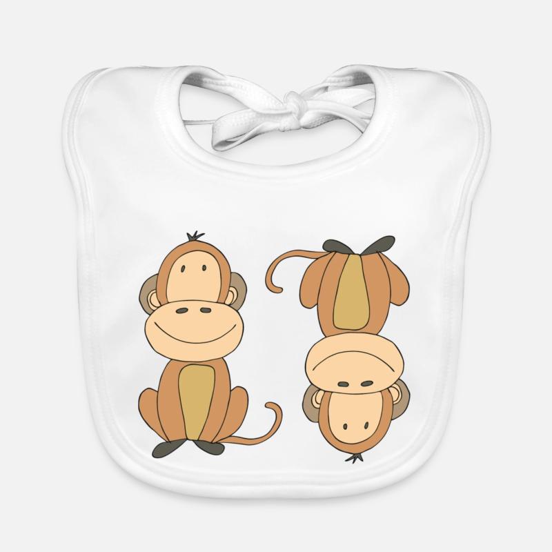 Monkey upside down Organic Baby Bibs