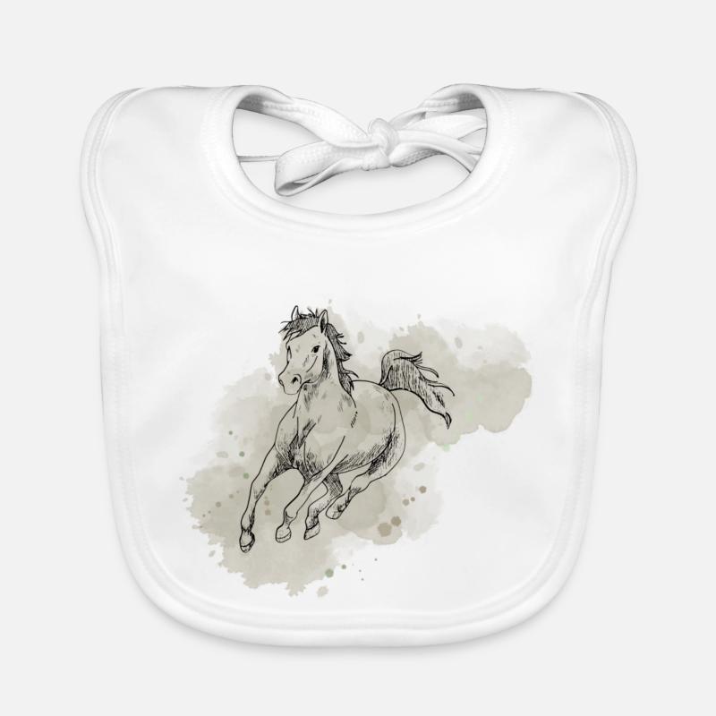 Cheval sauvage Bavoir bio Bébé
