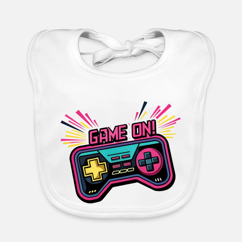 GAME ON. GAME CONTROLLER. GAME PAD Organic Baby Bibs