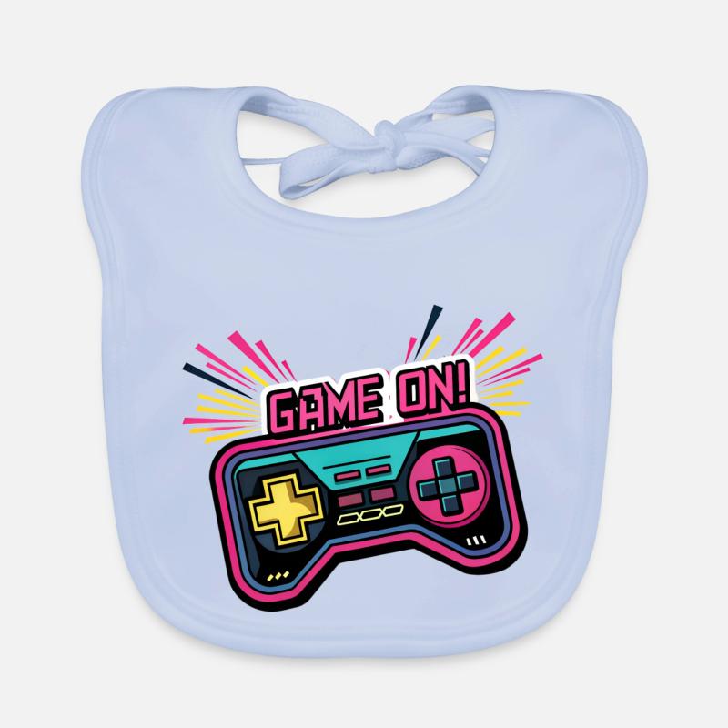 GAME ON. GAME CONTROLLER. GAME PAD Organic Baby Bibs