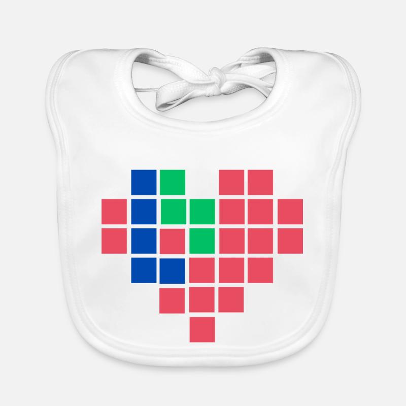 Pixel-Herz Baby Bio-Lätzchen