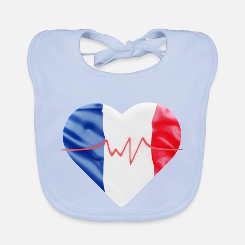 Drapeau français - bleu blanc rouge Bavoir bio Bébé