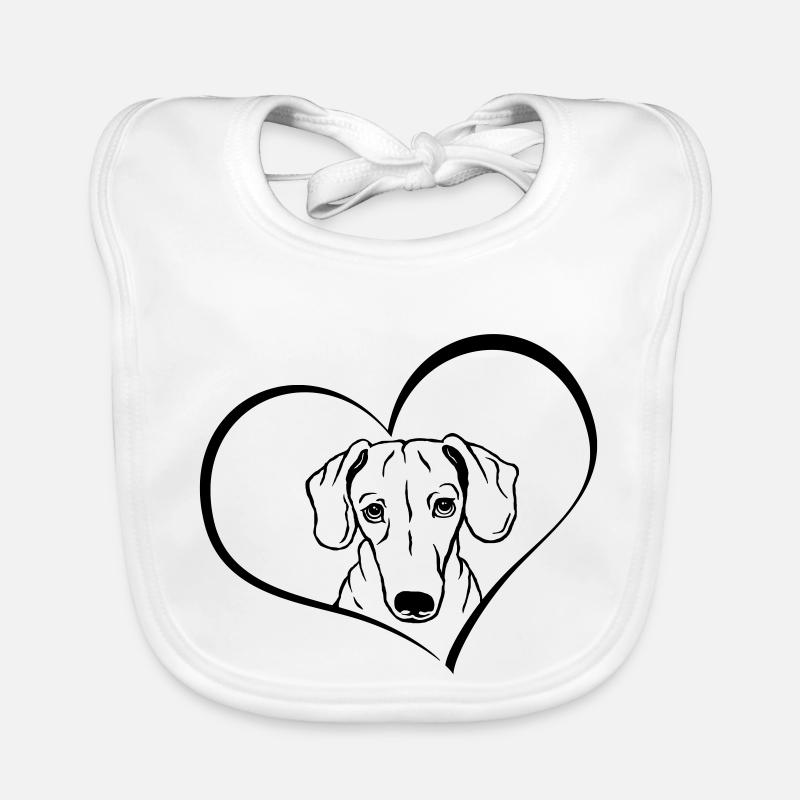 Dackel im Herz Baby Bio-Lätzchen