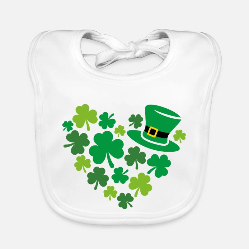 Trèfle en forme de cœur à la Saint-Patrick Bavoir bio Bébé