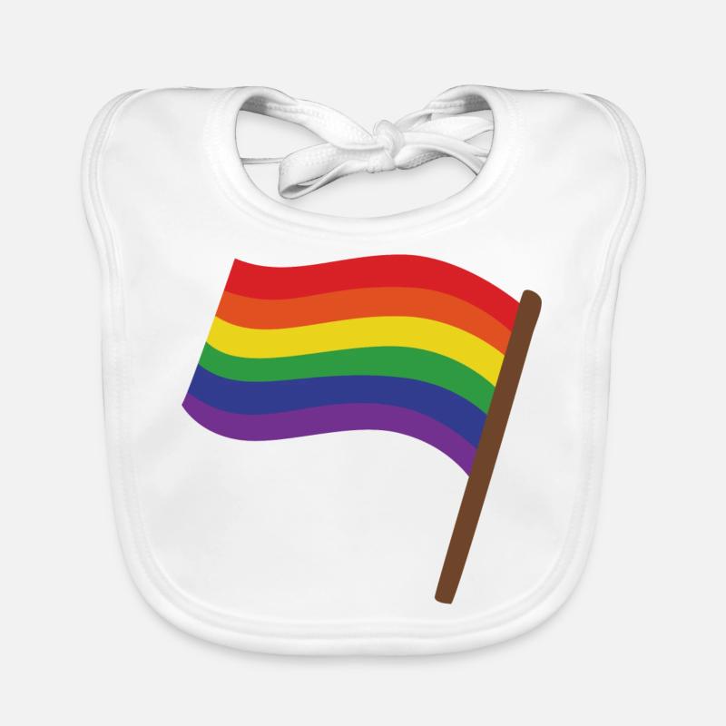 Regenbogenfahne | Geschenk Idee | LGBT Baby Bio-Lätzchen