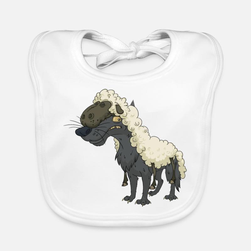 Drôle mignon mignon loup mouton Bavoir bio Bébé