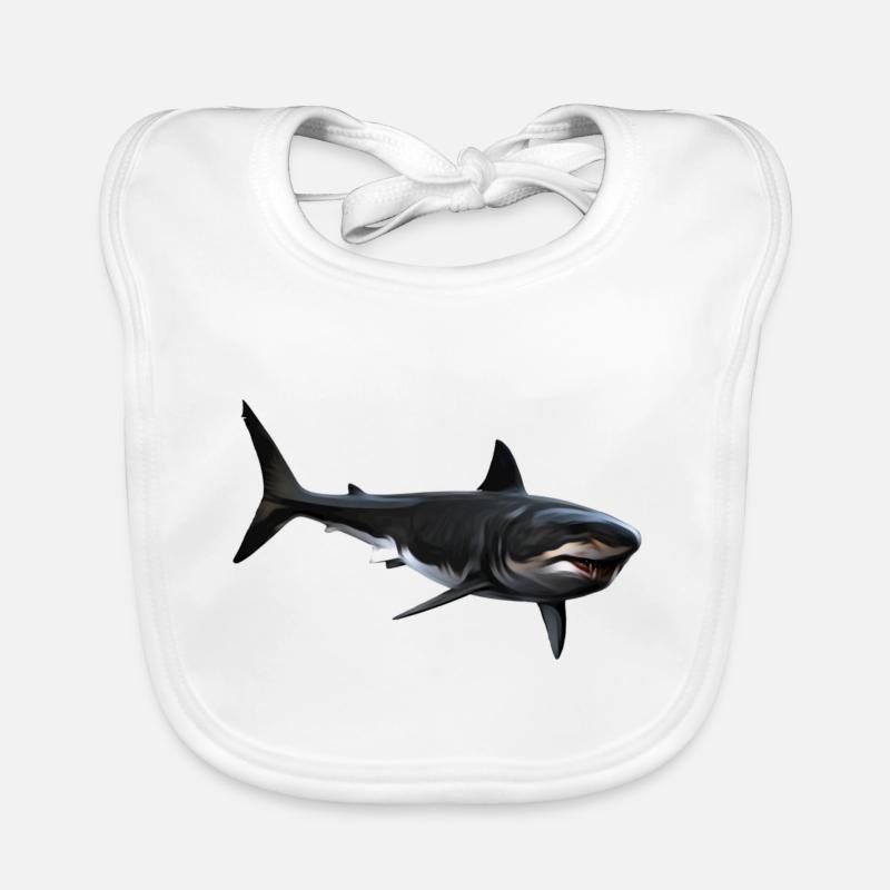 Requin - Bavoir bio Bébé - blanc