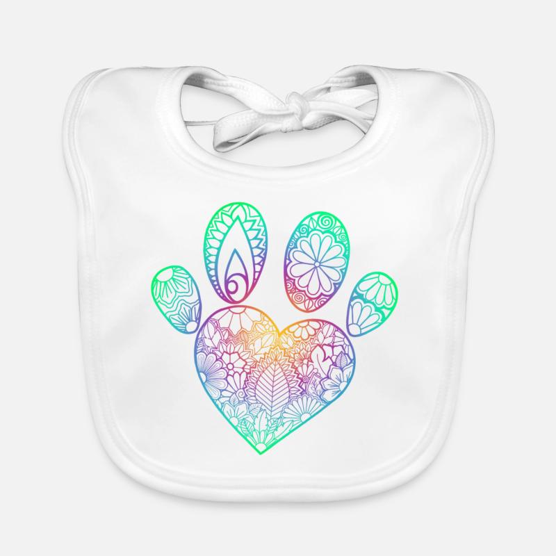 Pfote Regenbogen Baby Bio-Lätzchen