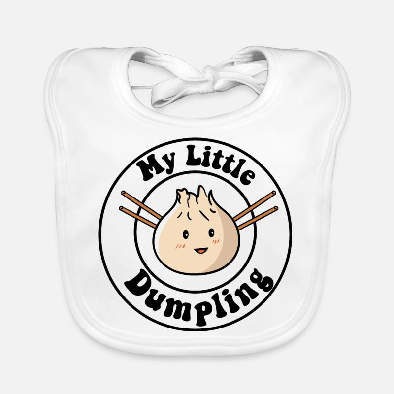 Kleiner Dumpling Dim Sum - Baby Bio-Lätzchen - Weiß
