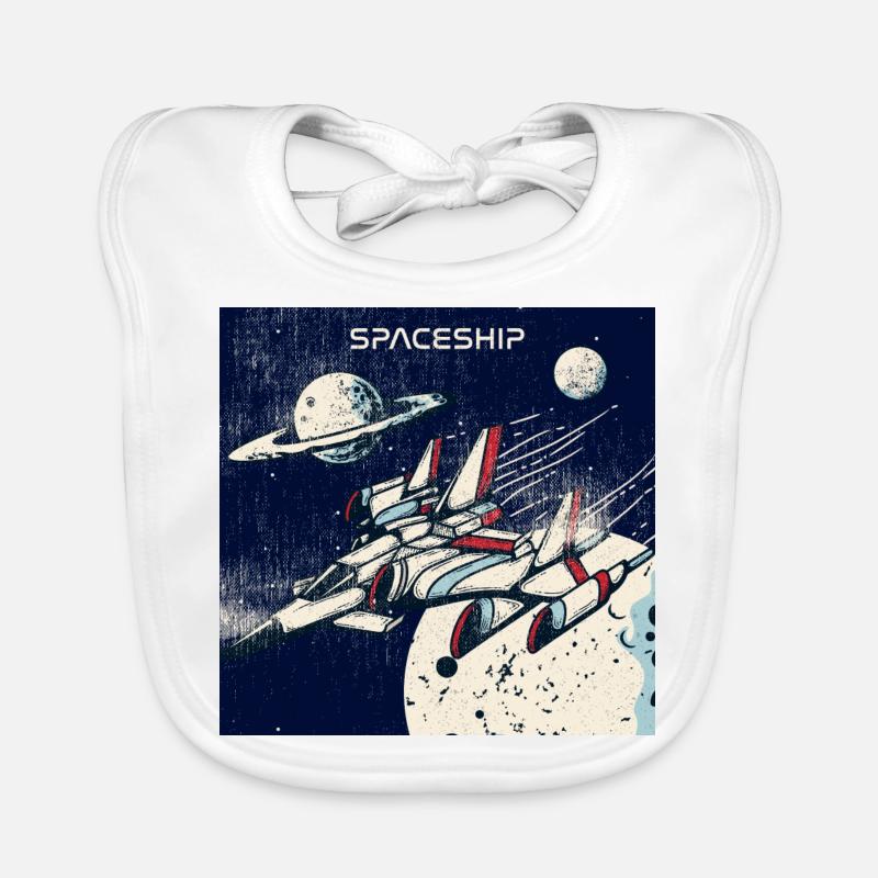 Spaceship distressed Organic Baby Bibs