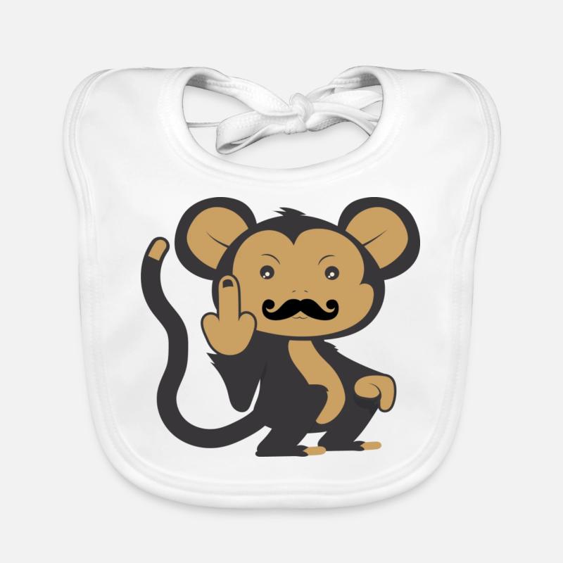 Monkey with beard Organic Baby Bibs