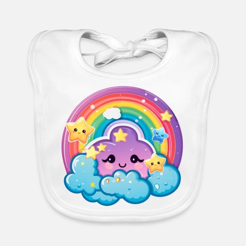 Cute Rainbow Organic Baby Bibs