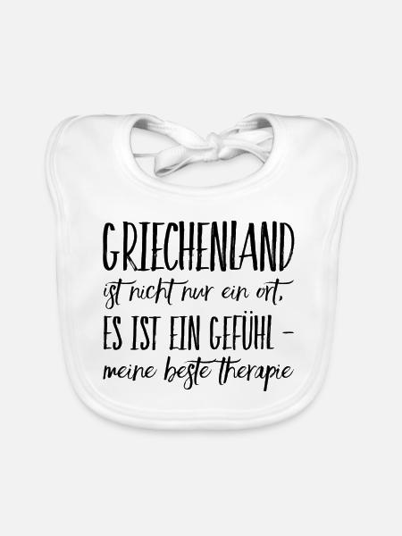 Lustiger Griechischer Spruch Griechenland Geschenk - Baby Bio-Lätzchen - Weiß - Vorne