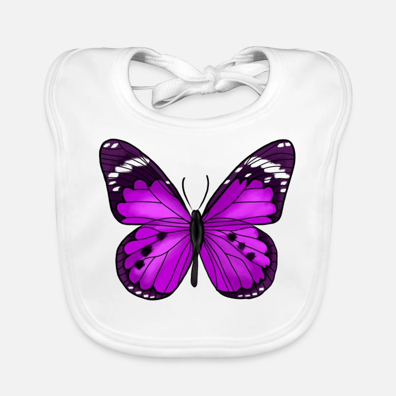 Papillon Violet Bavoir bio Bébé