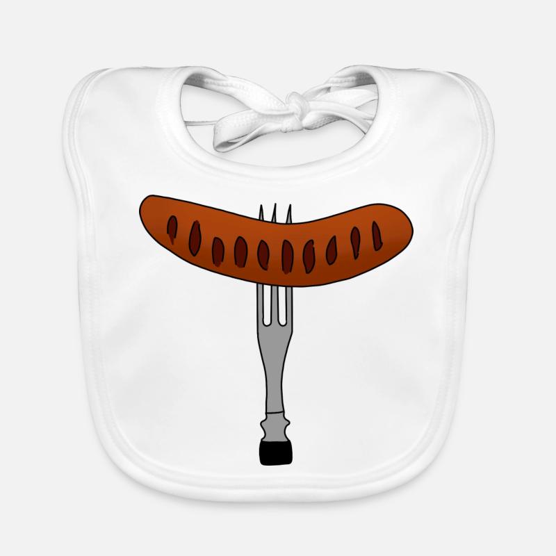 Bratwurst du gril embrochée sur une fourchette Bavoir bio Bébé