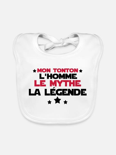 mon tonton - Bavoir bio Bébé - blanc - Devant