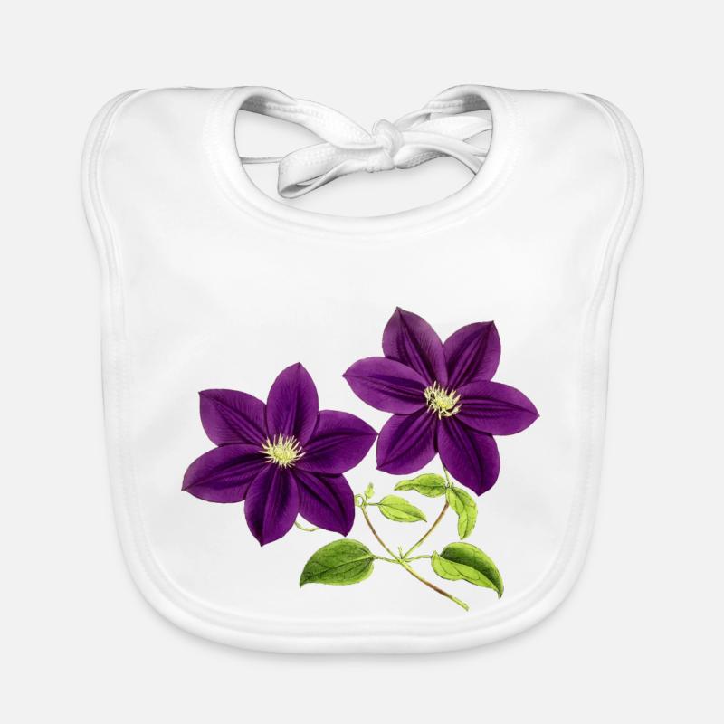 Purple flowers Organic Baby Bibs