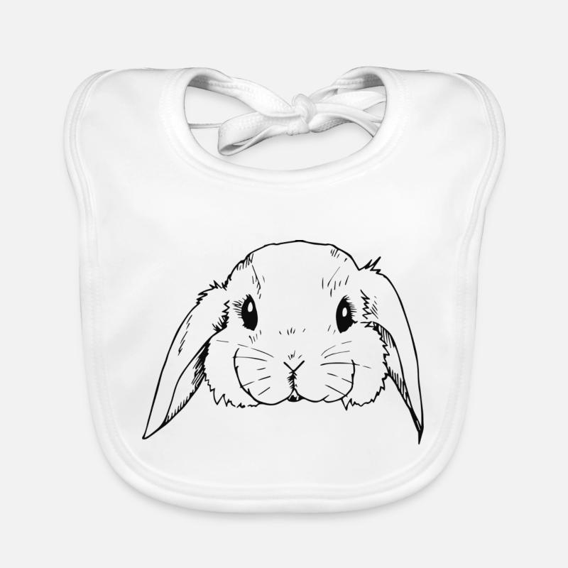 Lapin blanc Bavoir bio Bébé