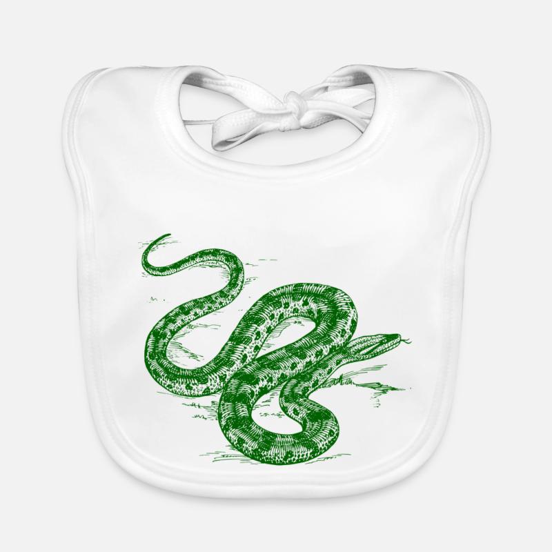 Grüne Schlange Baby Bio-Lätzchen