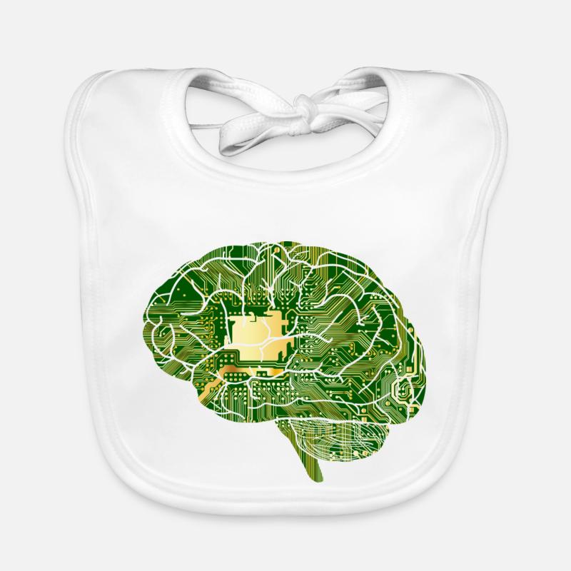 Cerveau - puce informatique - puce - ordinateur Bavoir bio Bébé