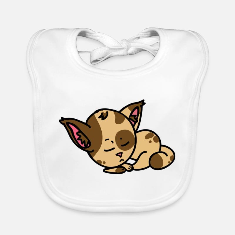 Sleeping cat cartoon character - gift idea Organic Baby Bibs