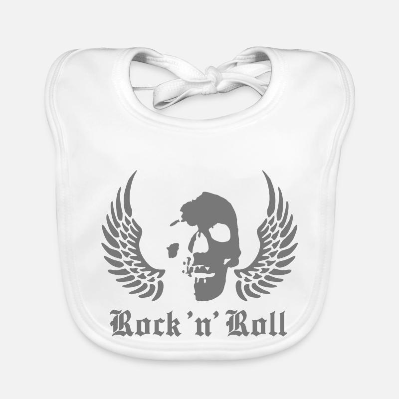 rock_skull_a_1c - Bavoir bio Bébé - blanc