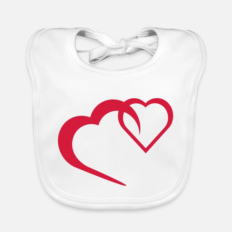 Logo coeur n ° 2 - Bavoir bio Bébé - blanc