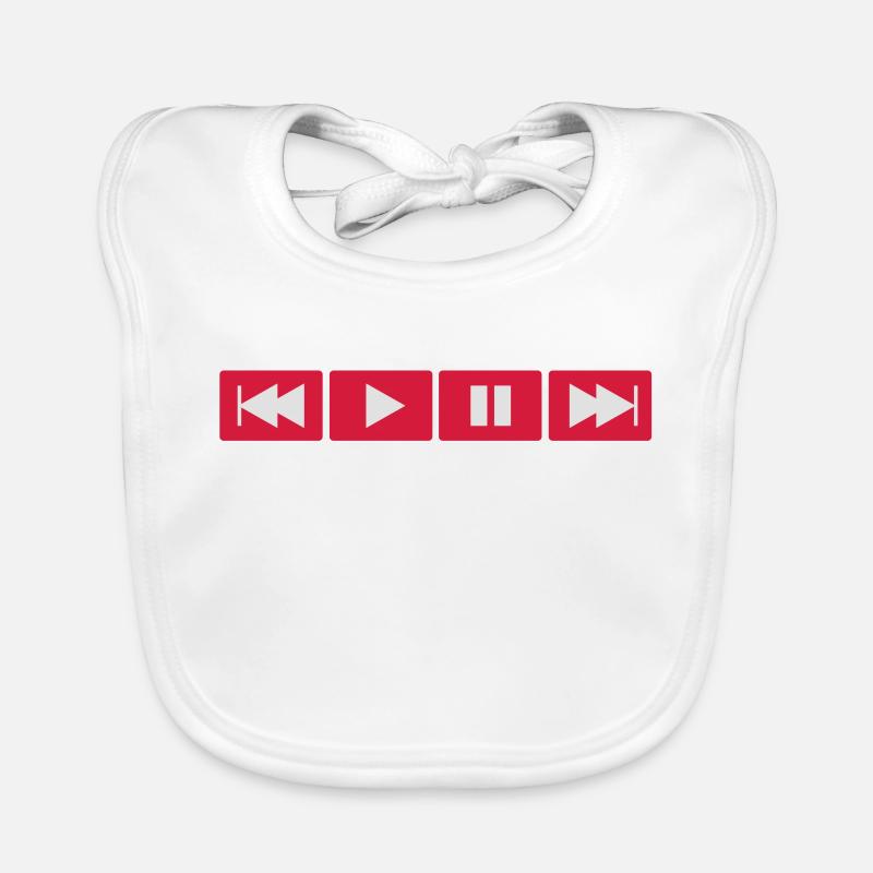 Play Button Organic Baby Bibs