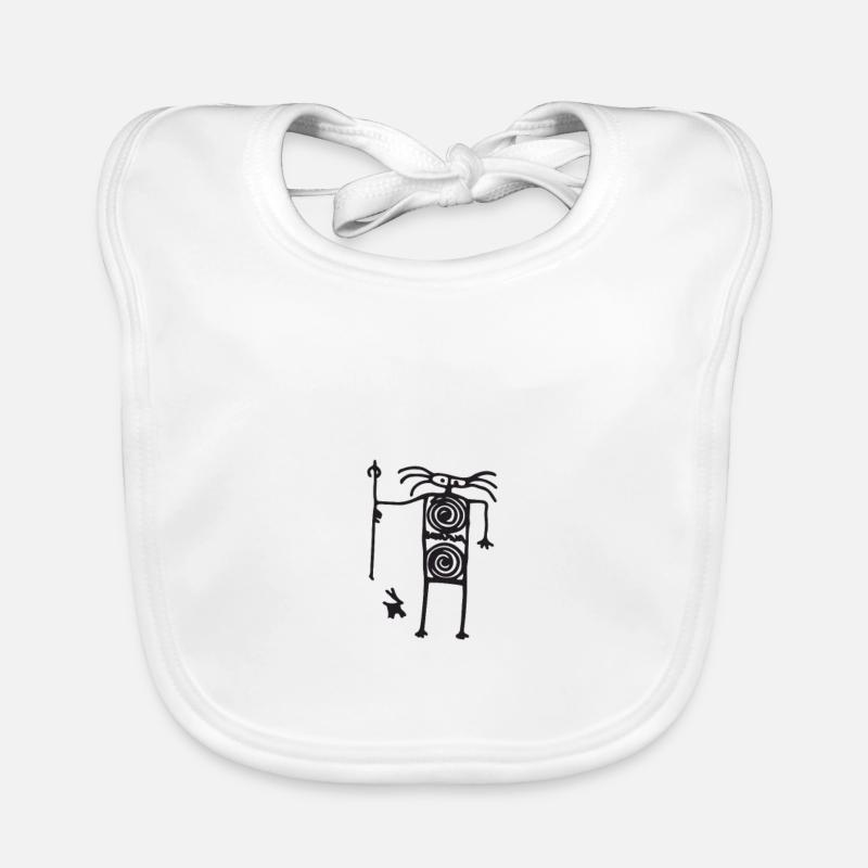 Petroglyph symbol - Baby Bio-Lätzchen - Weiß