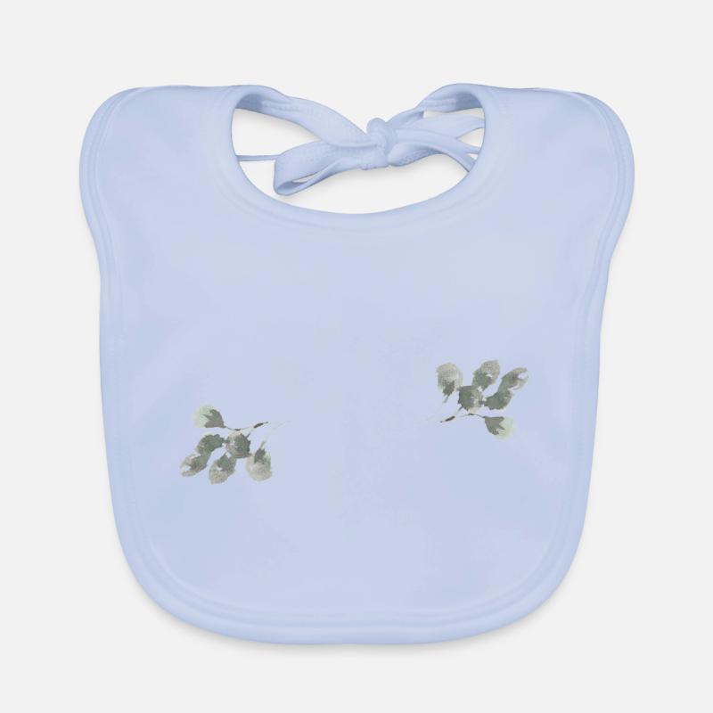 Eucalyptus Watercolor blank ***CUSTOMIZABLE** Organic Baby Bibs