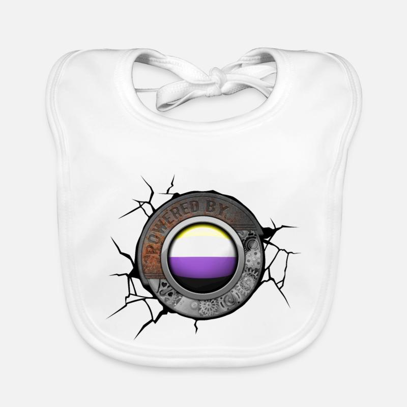 Propulsé par le moteur Steampunk Non Binary Pride Bavoir bio Bébé