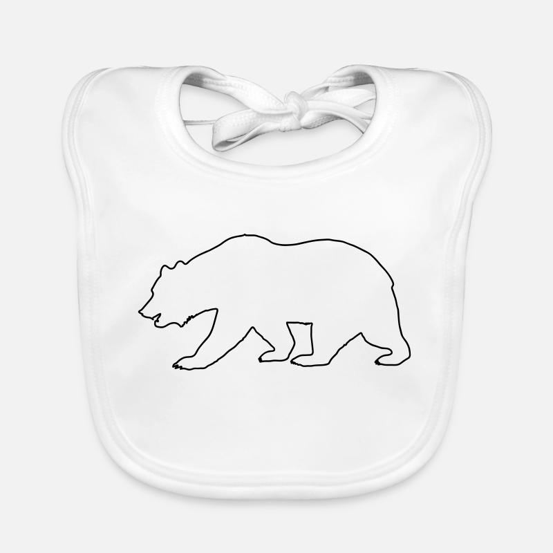 Bear Drawing Organic Baby Bibs