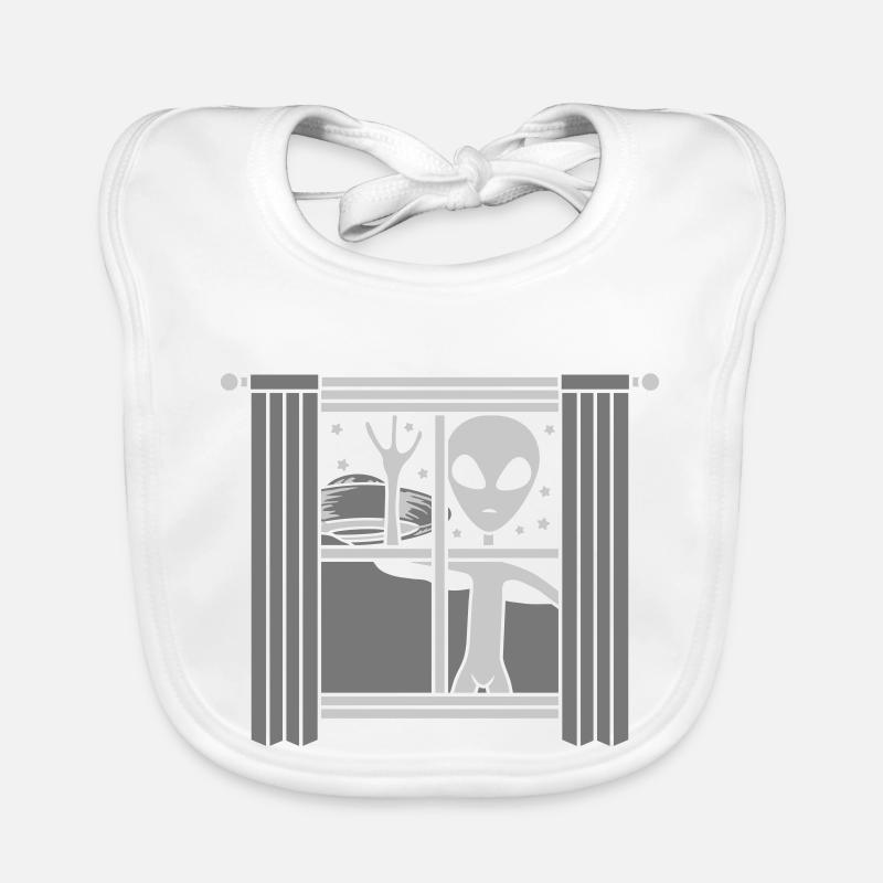 Ufo Window Alien la nuit Bavoir bio Bébé