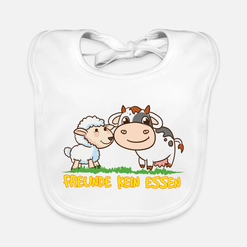 Vegan Tiere sind Freunde Veganer Vegetarier Baby Bio-Lätzchen