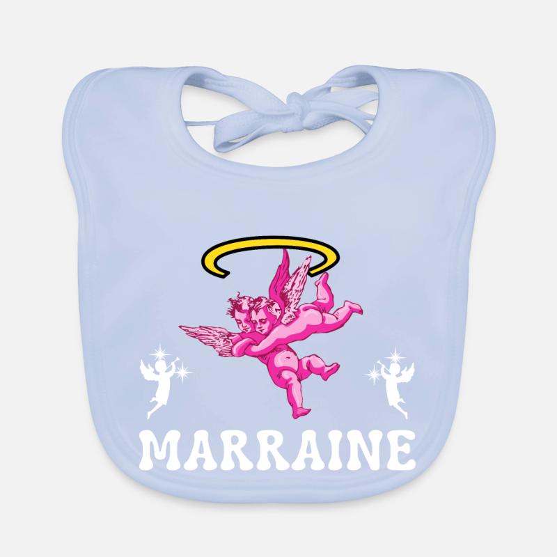 Marraine Baptême Chérubin Bavoir bio Bébé