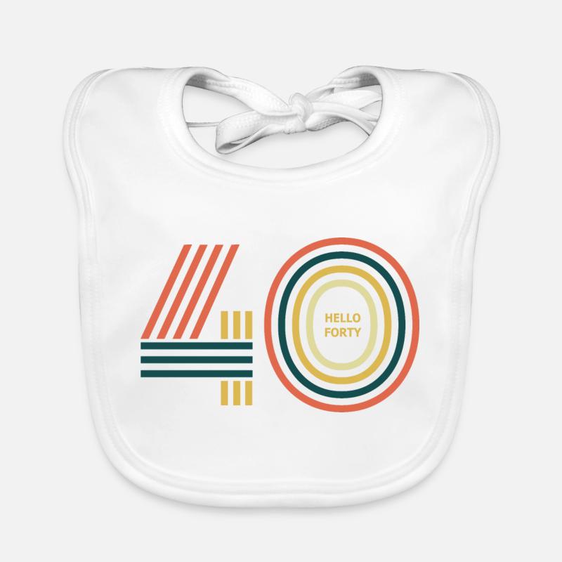 hello 40. 40th birthday Organic Baby Bibs