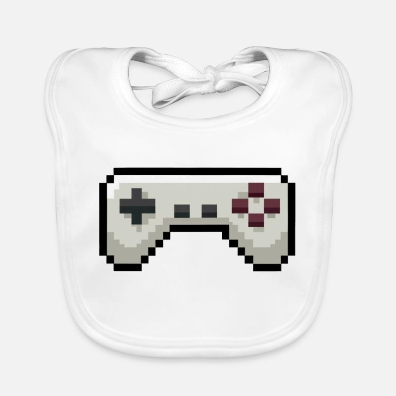 Pixelart Gamecontroller Gaming Baby Bio-Lätzchen