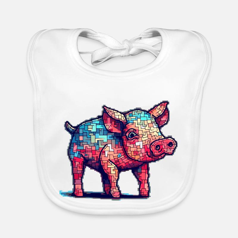 Cochon rétro dans des graphismes 8 bits cool Bavoir bio Bébé