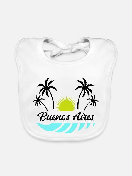 Buenos Aires - Organic Baby Bibs - white - Front