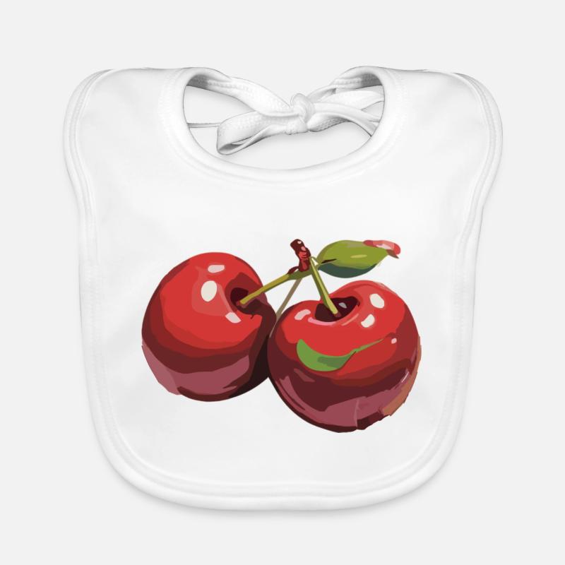 Rote Kirsche Cherries Kirschen Cherry Baby Bio-Lätzchen