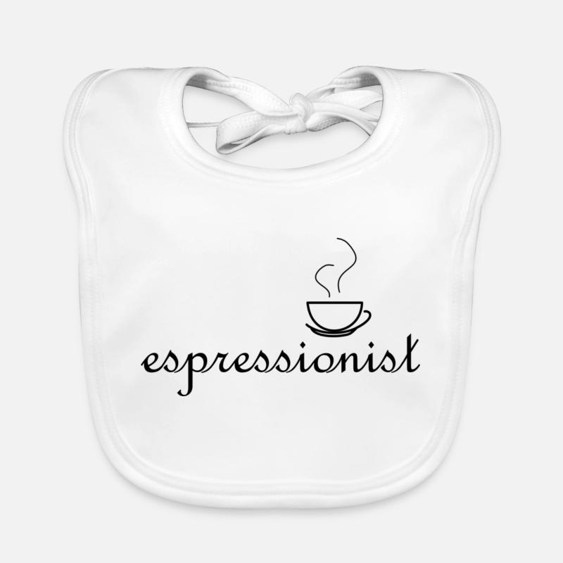 espressionniste - parce que vous aimez le café - Bavoir bio Bébé - blanc